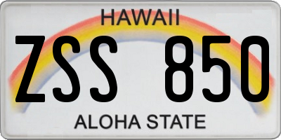 HI license plate ZSS850