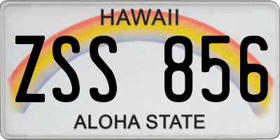 HI license plate ZSS856
