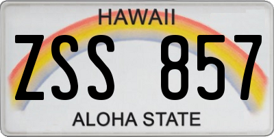 HI license plate ZSS857