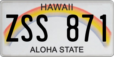 HI license plate ZSS871