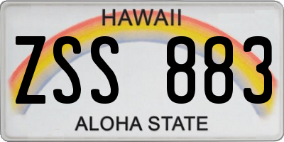 HI license plate ZSS883