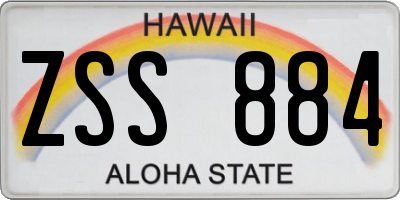 HI license plate ZSS884