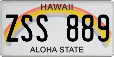HI license plate ZSS889