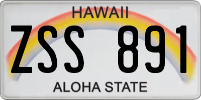 HI license plate ZSS891