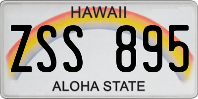 HI license plate ZSS895