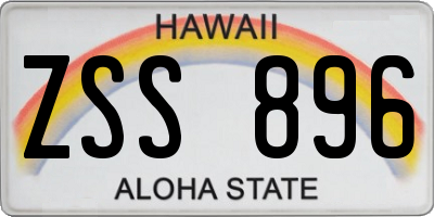 HI license plate ZSS896