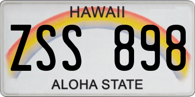 HI license plate ZSS898