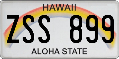 HI license plate ZSS899