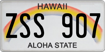 HI license plate ZSS907