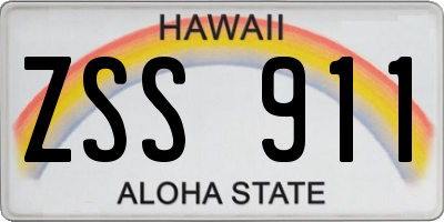 HI license plate ZSS911