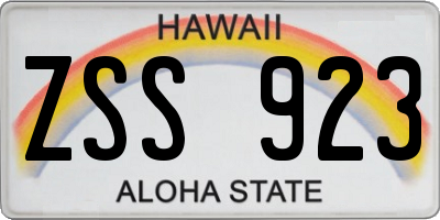 HI license plate ZSS923