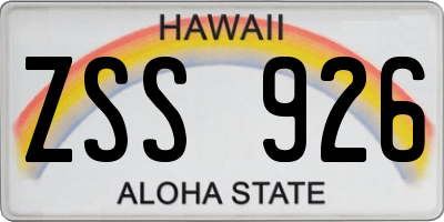 HI license plate ZSS926