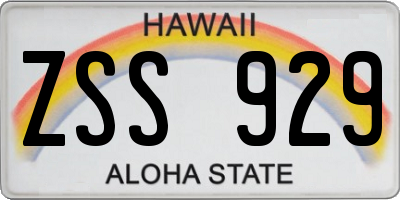 HI license plate ZSS929