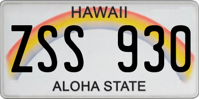 HI license plate ZSS930