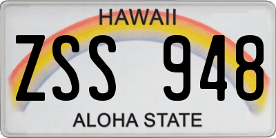 HI license plate ZSS948