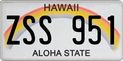HI license plate ZSS951