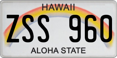 HI license plate ZSS960