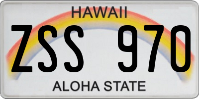 HI license plate ZSS970