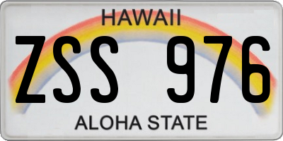 HI license plate ZSS976