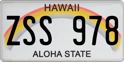 HI license plate ZSS978