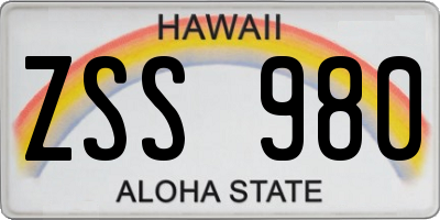 HI license plate ZSS980