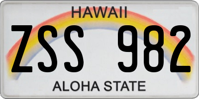 HI license plate ZSS982