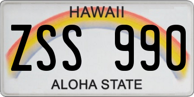 HI license plate ZSS990