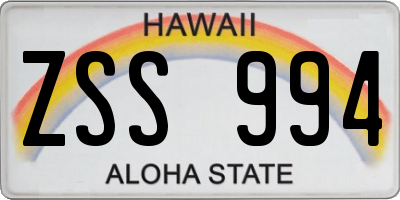 HI license plate ZSS994