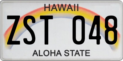 HI license plate ZST048