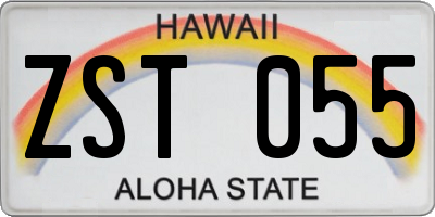 HI license plate ZST055