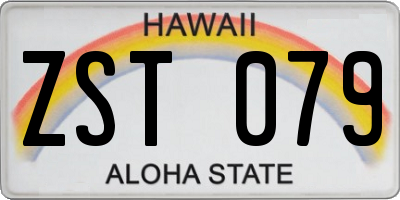 HI license plate ZST079