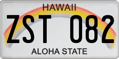 HI license plate ZST082