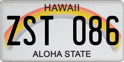 HI license plate ZST086