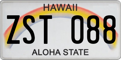 HI license plate ZST088