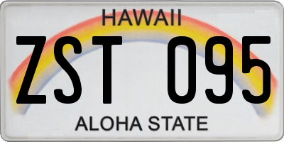 HI license plate ZST095