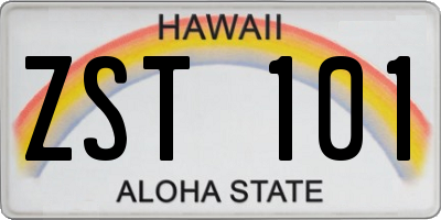 HI license plate ZST101