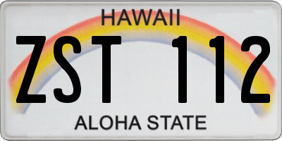 HI license plate ZST112