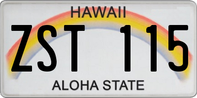 HI license plate ZST115