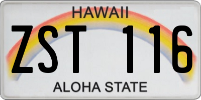 HI license plate ZST116