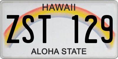 HI license plate ZST129