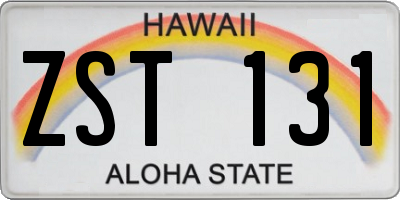 HI license plate ZST131