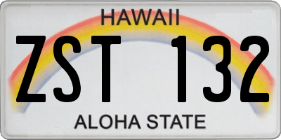 HI license plate ZST132
