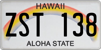 HI license plate ZST138