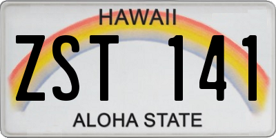 HI license plate ZST141