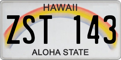 HI license plate ZST143