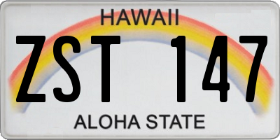 HI license plate ZST147