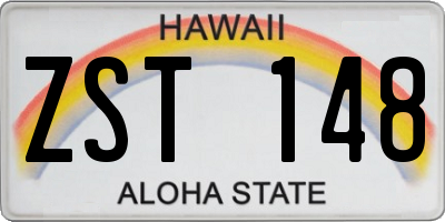 HI license plate ZST148