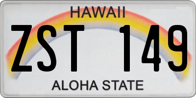 HI license plate ZST149