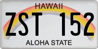 HI license plate ZST152