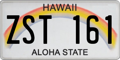 HI license plate ZST161